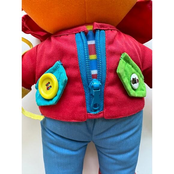 Sesame Street Ernie Plush Vtg Dress Me Up 1990 Playskool Zip Button EUC Doll - Picture 8 of 9